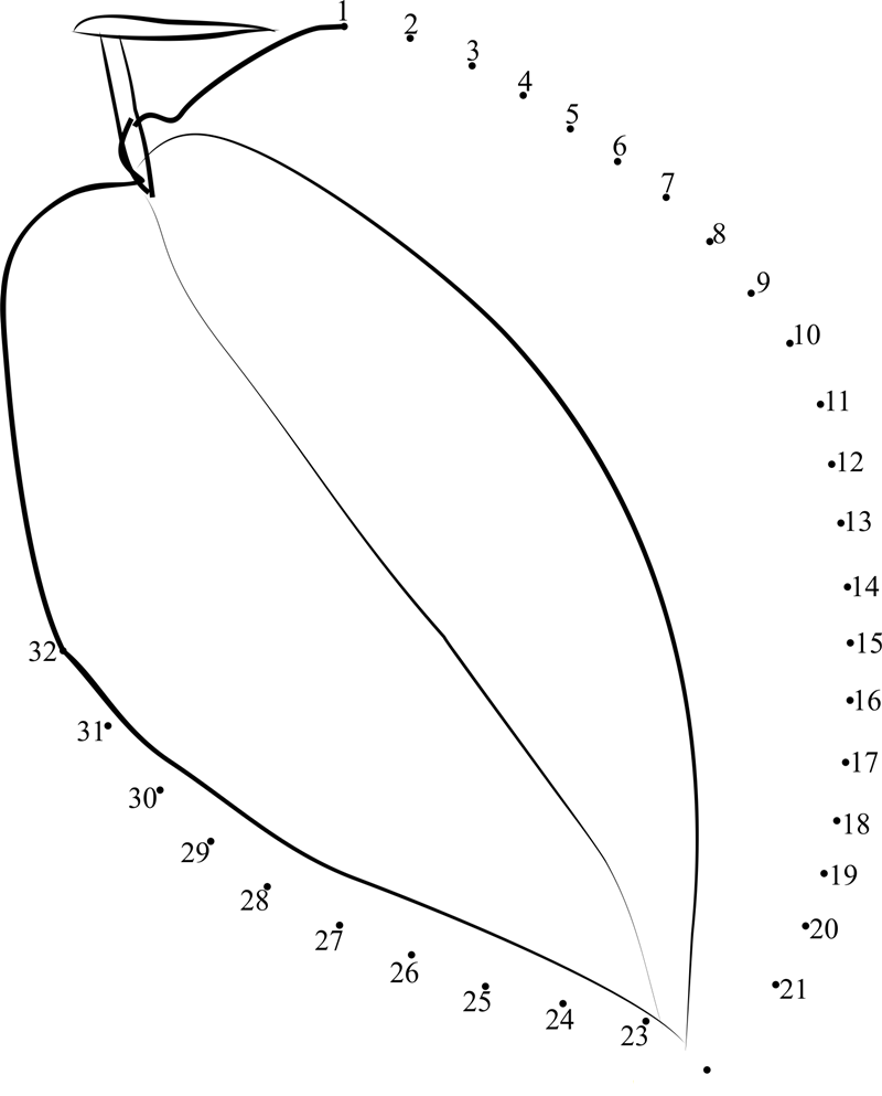 Star Fruit printable dot to dot worksheet