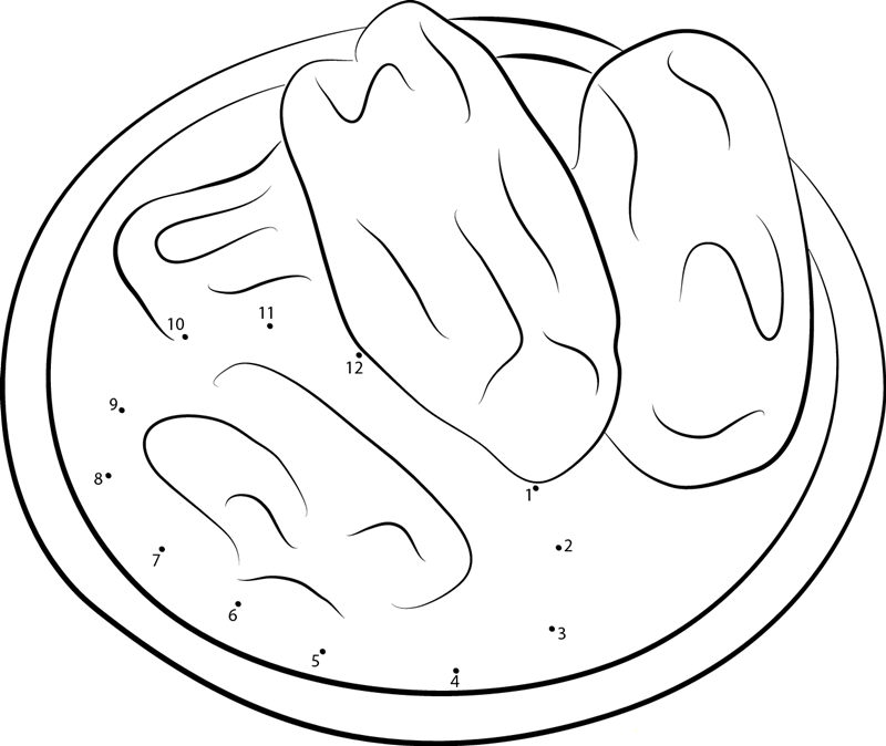 Bowl Of Medjool Dates printable dot to dot worksheet