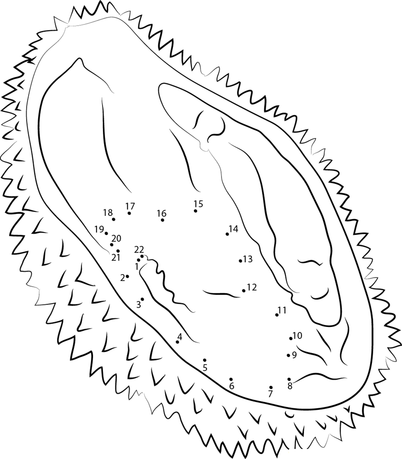 Inside The Durian printable dot to dot worksheet