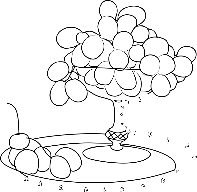 Grapes printable dot to dot worksheet