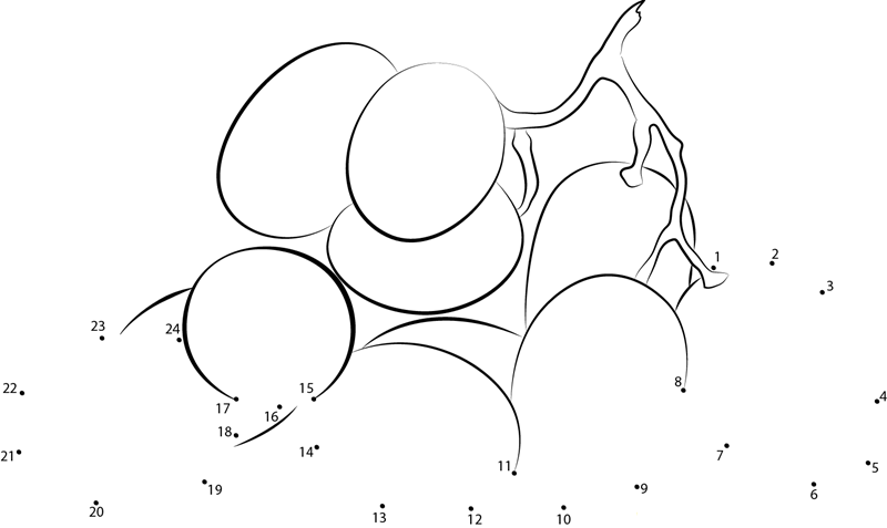 Red Grapes printable dot to dot worksheet