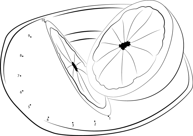 Grapefruit In Pot dot to dot worksheets