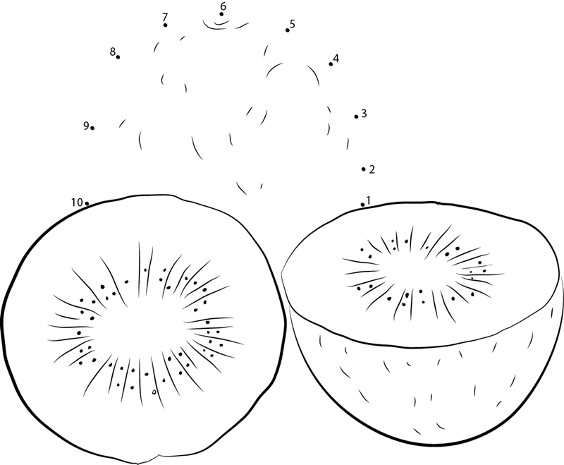 Kiwi printable dot to dot worksheet