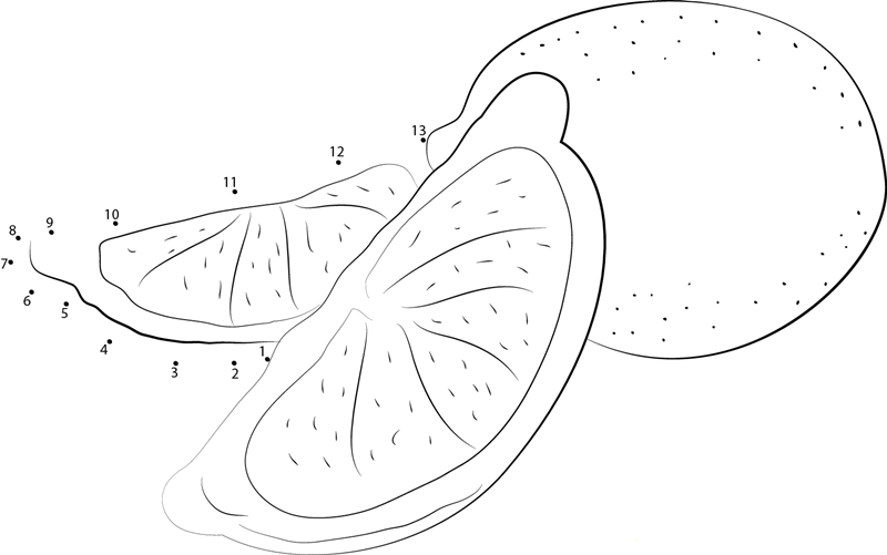 Natural Fresh Lemon printable dot to dot worksheet