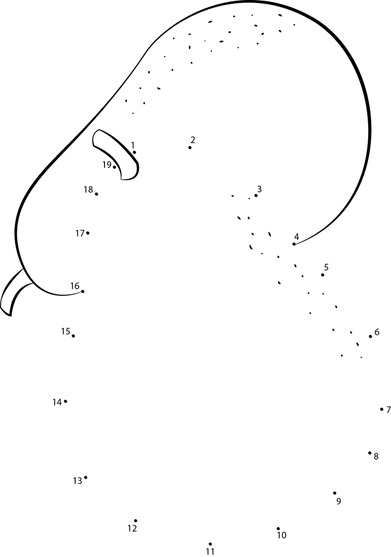 Confused Pears printable dot to dot worksheet