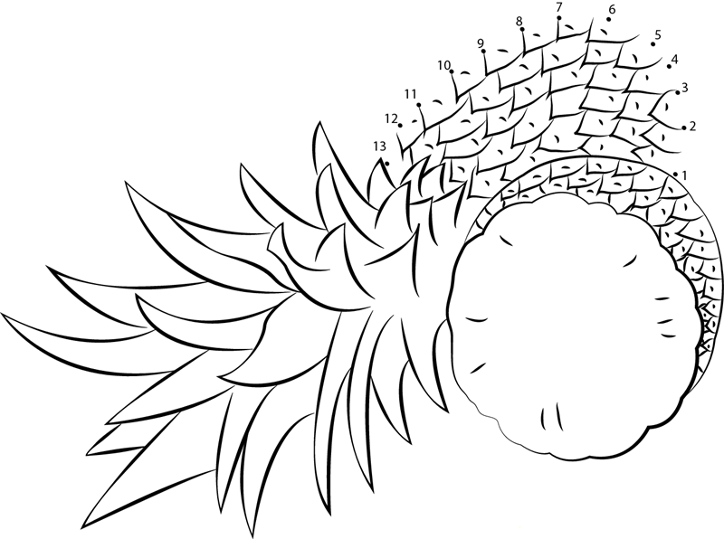 Pineapples Cut In Half printable dot to dot worksheet