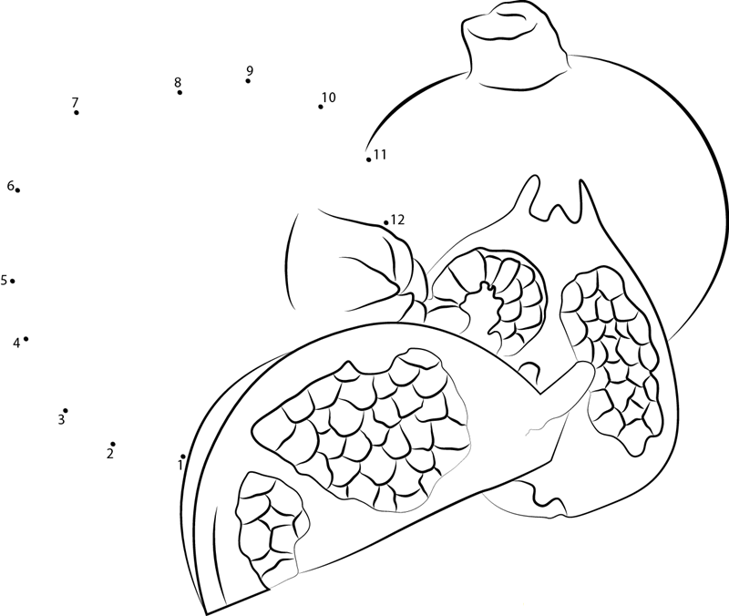 Pomegranate Whole Cut dot to dot worksheets