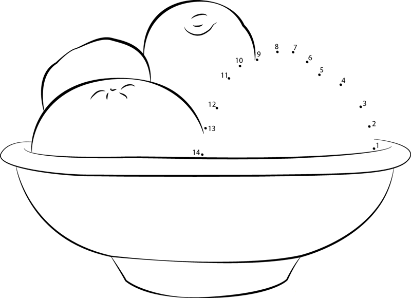 Quince In Pot printable dot to dot worksheet