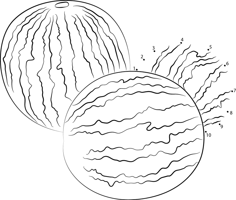 Spiced Watermelons dot to dot worksheets