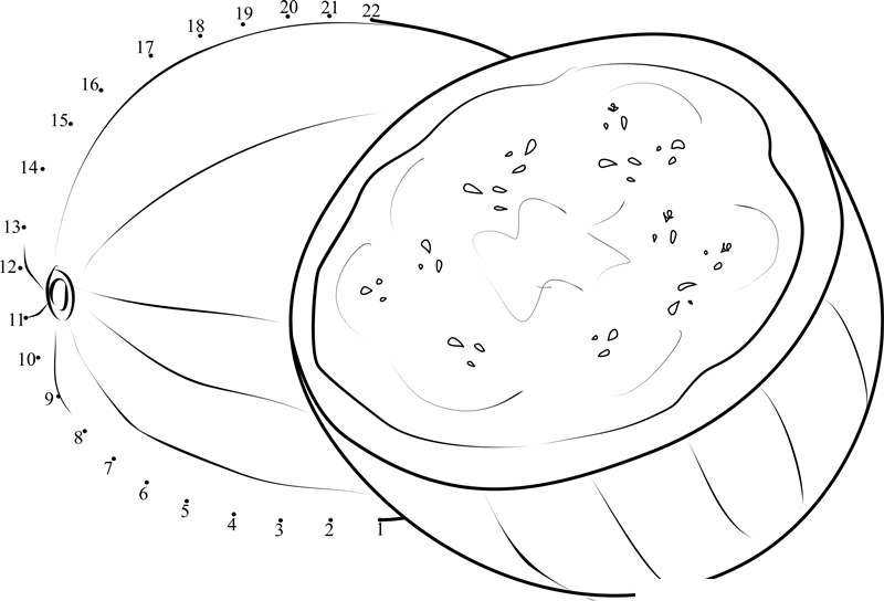 Watermelon Cut Half dot to dot worksheets