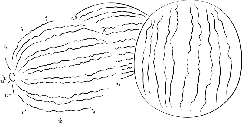 Watermelons In Group dot to dot worksheets