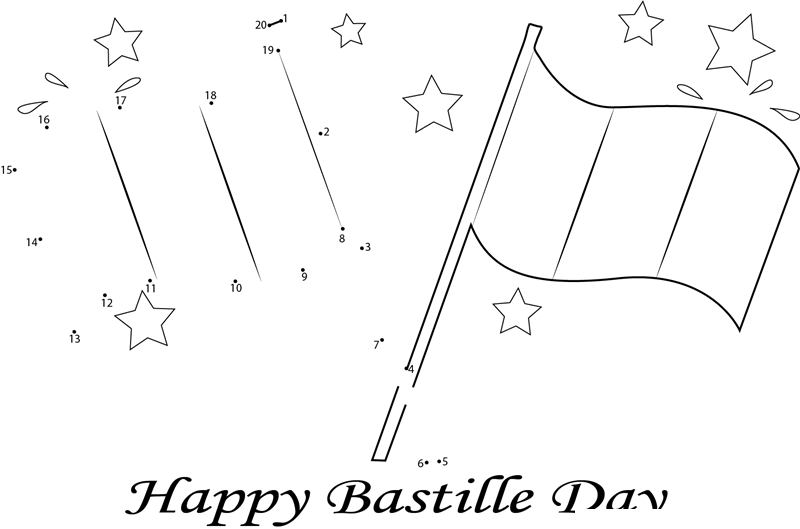 Bastille Day dot to dot worksheet