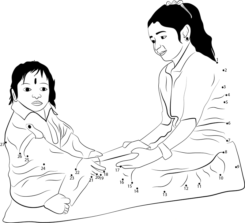 Bhai Dooj printable dot to dot worksheet