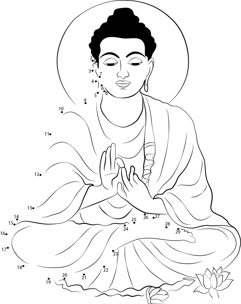 Buddha Purnima printable dot to dot worksheet