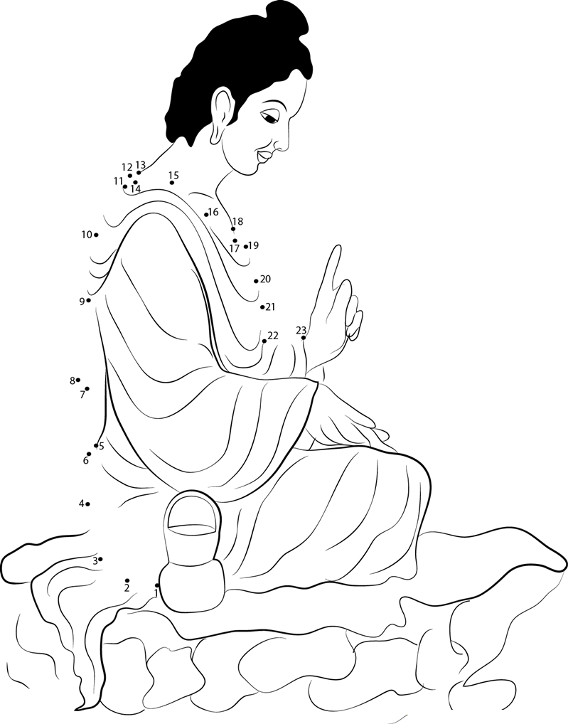 Buddha Purnima Celebration printable dot to dot worksheet