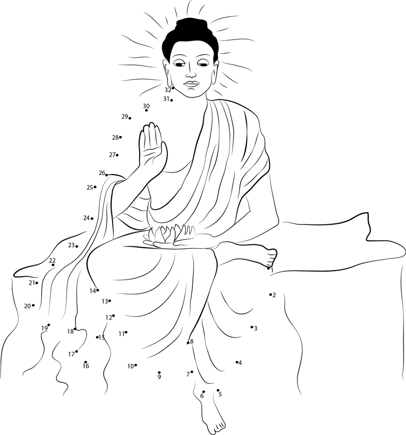 Gautama Siddhartha printable dot to dot worksheet