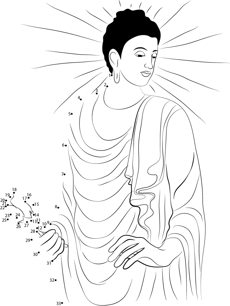 Happy Buddha Purnima printable dot to dot worksheet