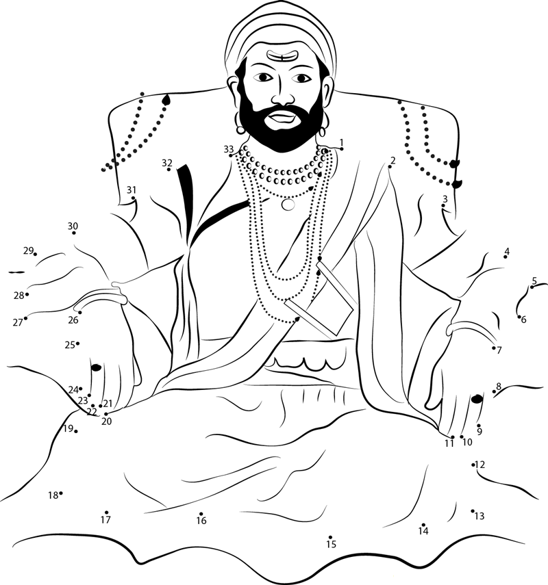 Chatrapati Shivaji The Emprior printable dot to dot worksheet