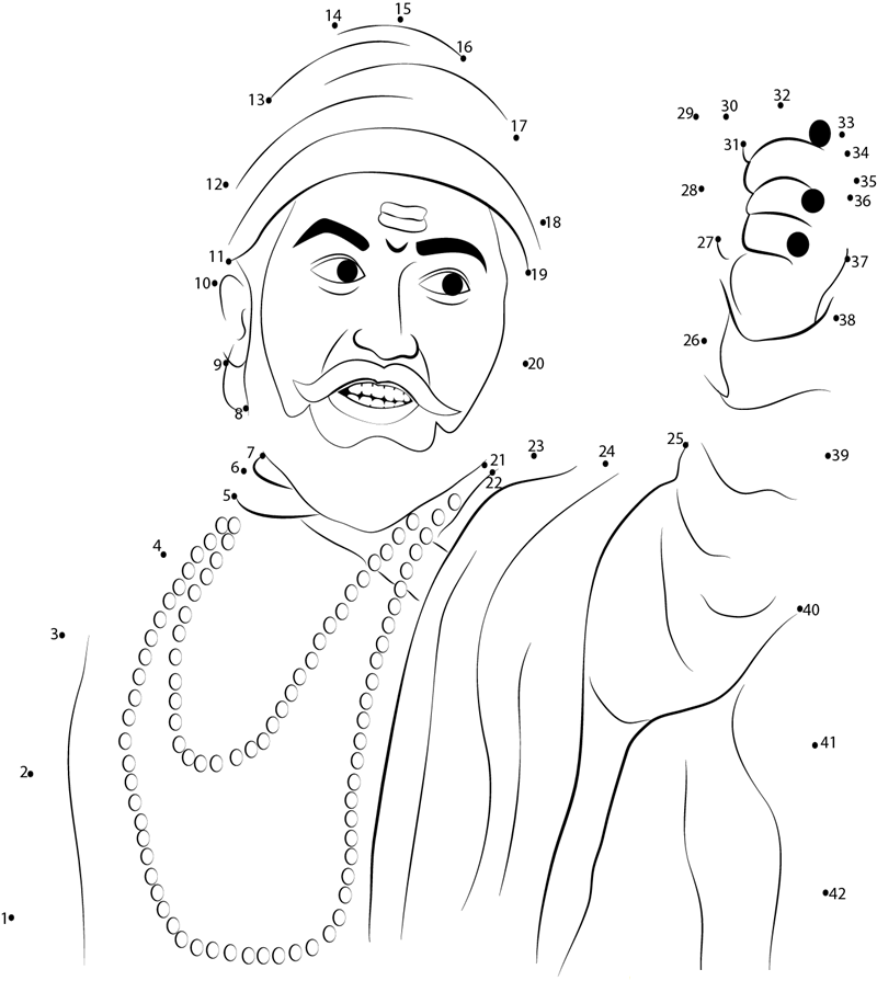 Shivgarjana printable dot to dot worksheet