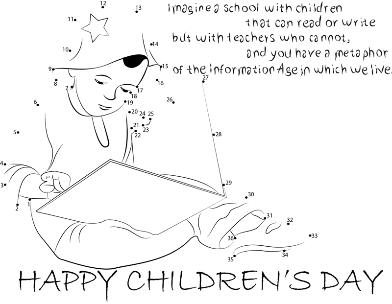 Celebrating Children X27 S Day printable dot to dot worksheet