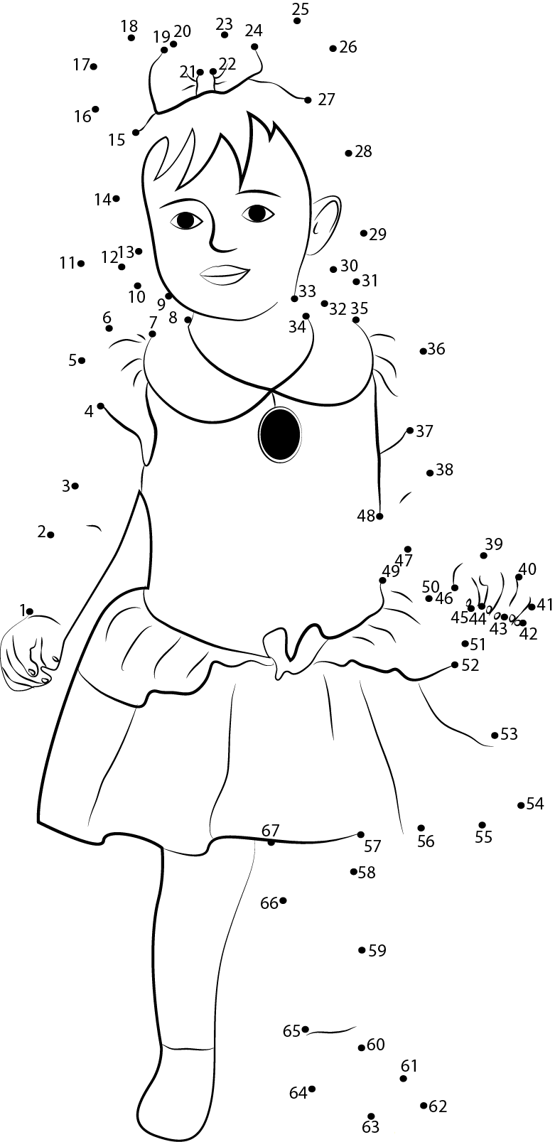 Cute Children printable dot to dot worksheet