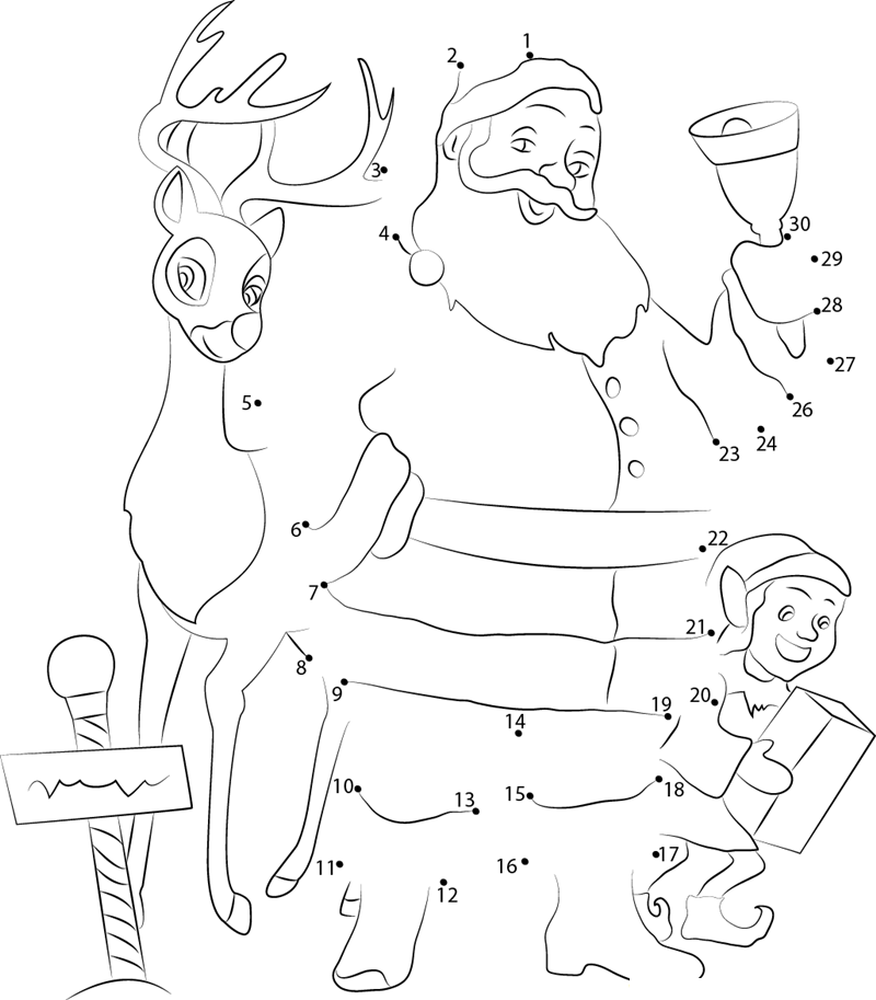 Babbo Natale dot to dot worksheets