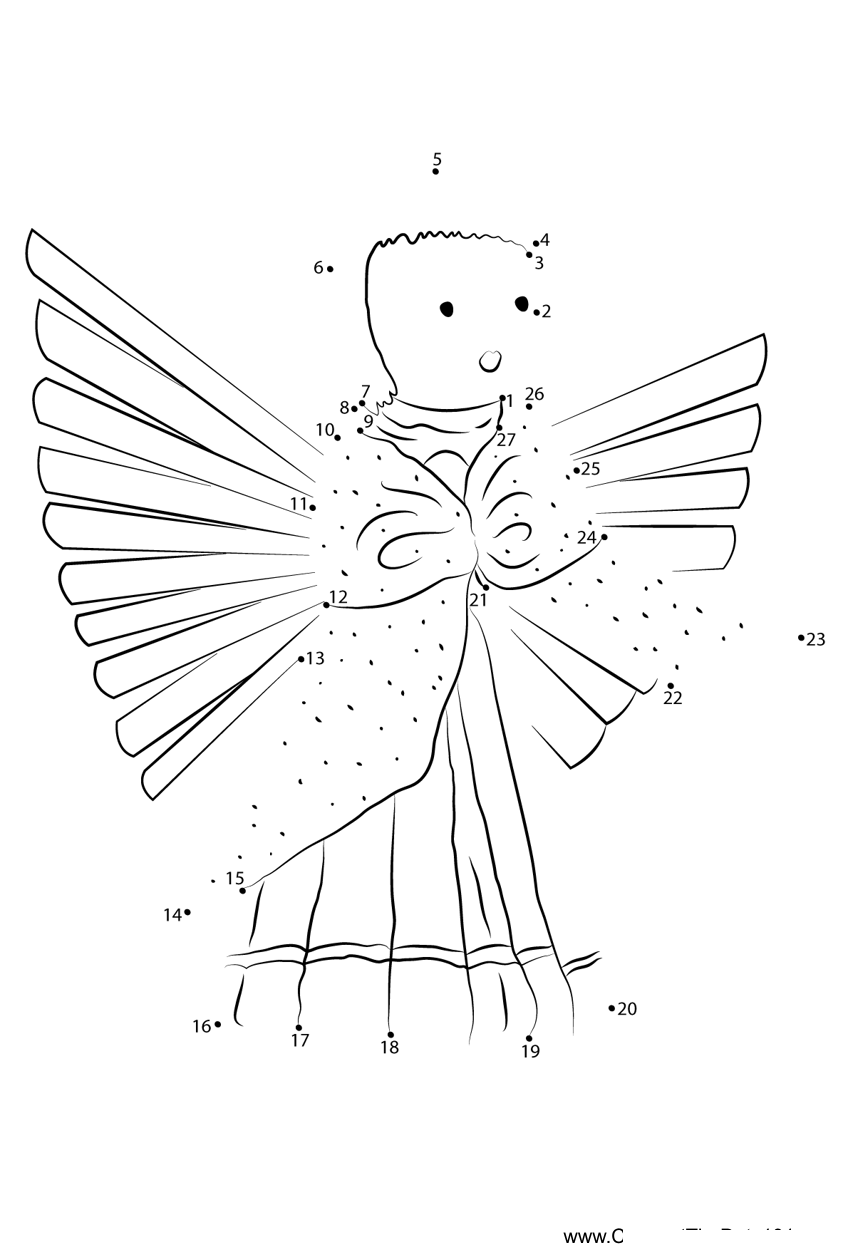 Baby-Angel dot to dot worksheets