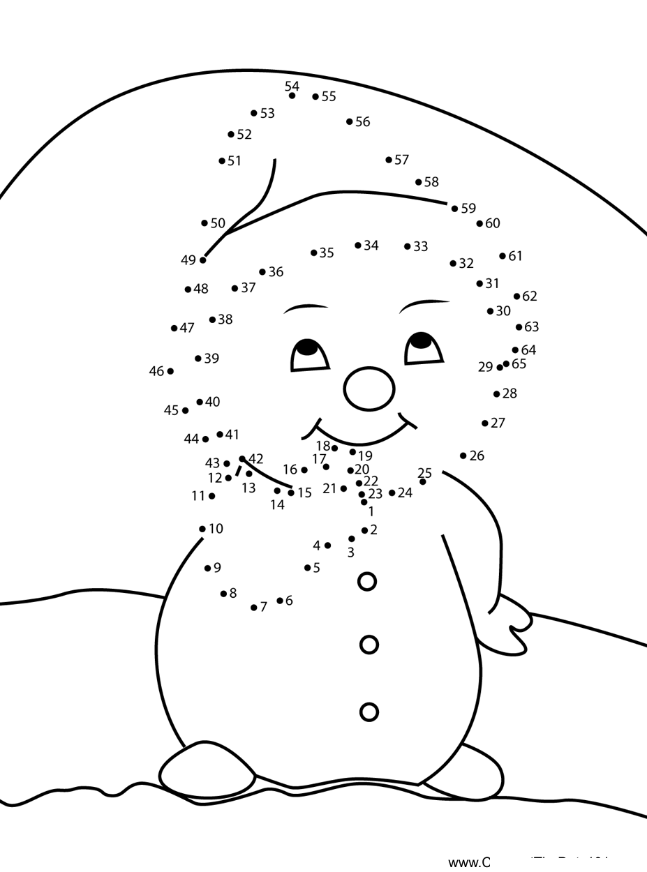 Baby-Snowman dot to dot worksheets