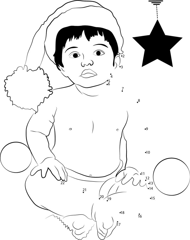 Boy Ready For Christmas dot to dot worksheets