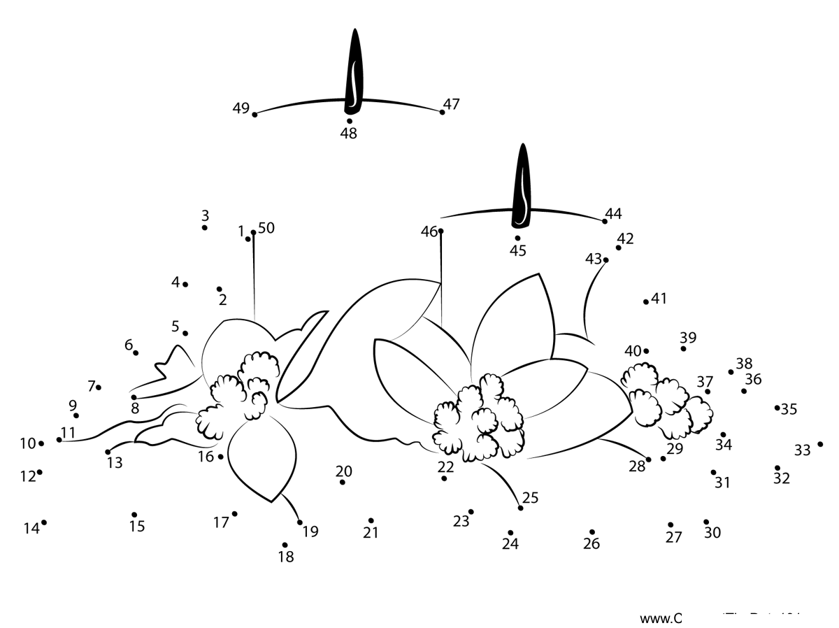 Candles-And-Flowers dot to dot worksheets