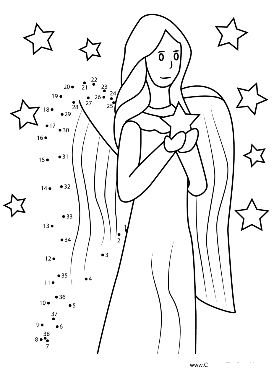 Christmas-Angel dot to dot worksheets