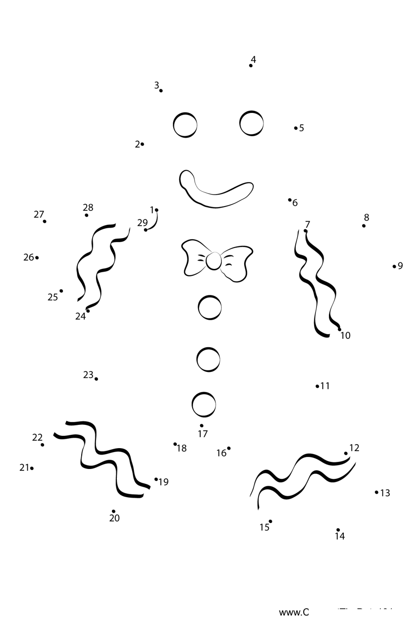 Christmas-Cookie dot to dot worksheets