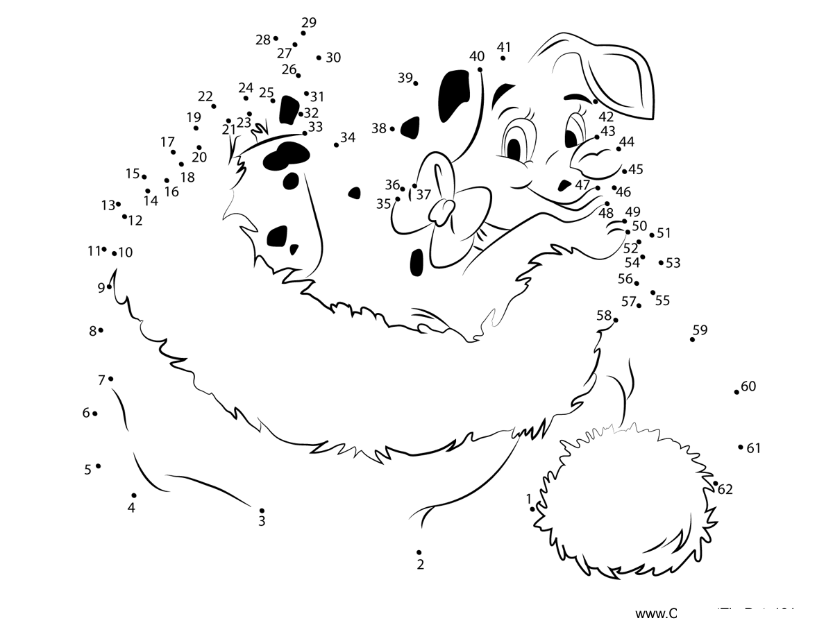 Christmas-Dalmations dot to dot worksheets