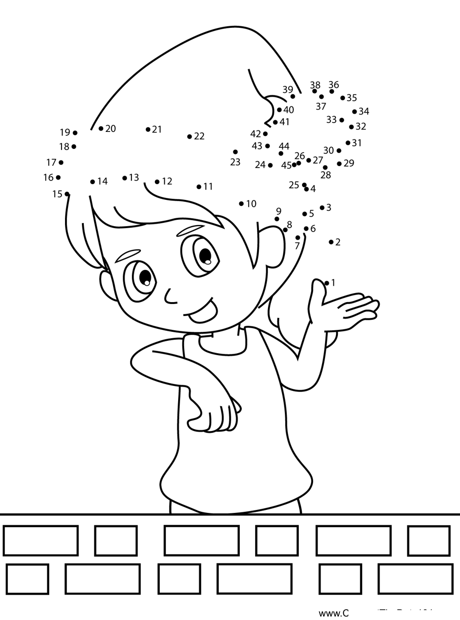 Christmas-Girl dot to dot worksheets