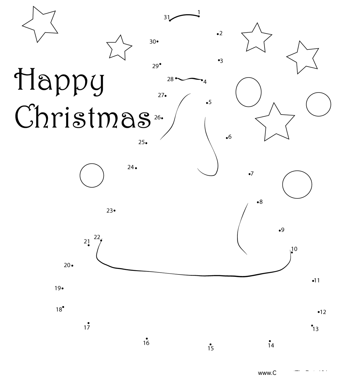 Christmas-Hat dot to dot worksheets