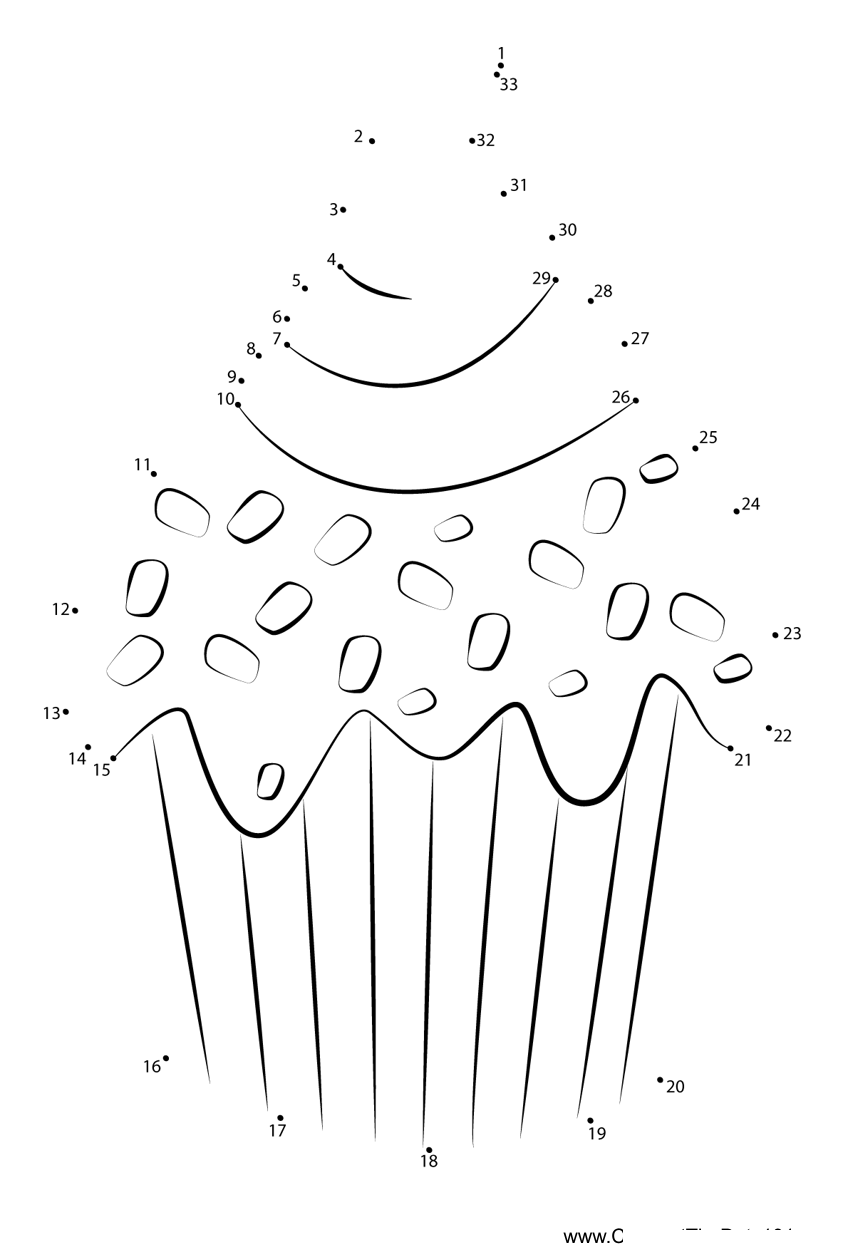 Christmas-Mini-Cup-Cake dot to dot worksheets