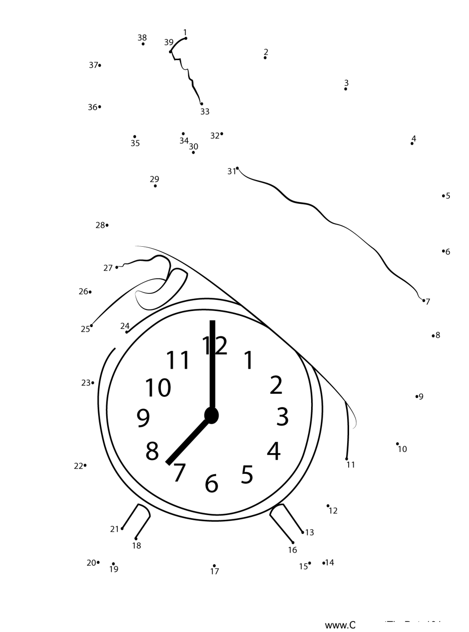 Christmas-Morning-Clock dot to dot worksheets