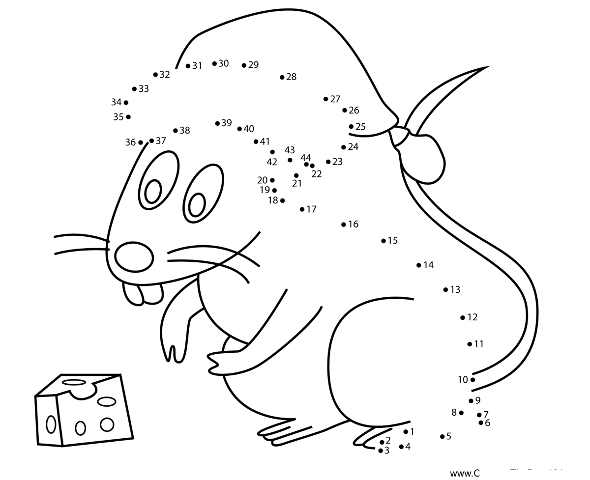 Christmas-Mouse dot to dot worksheets