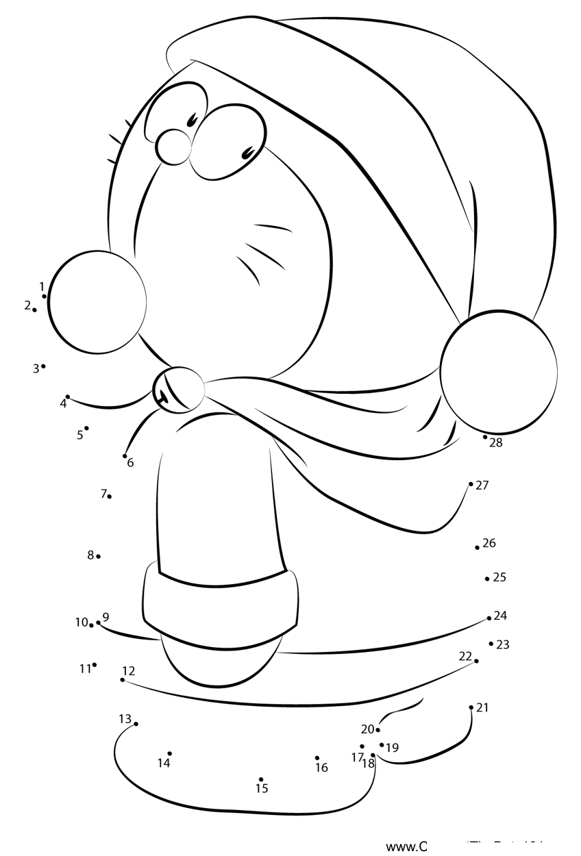 Christmas-Panda printable dot to dot worksheet