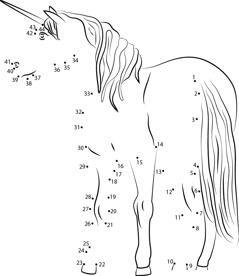 Laurens Unicorn dot to dot worksheets