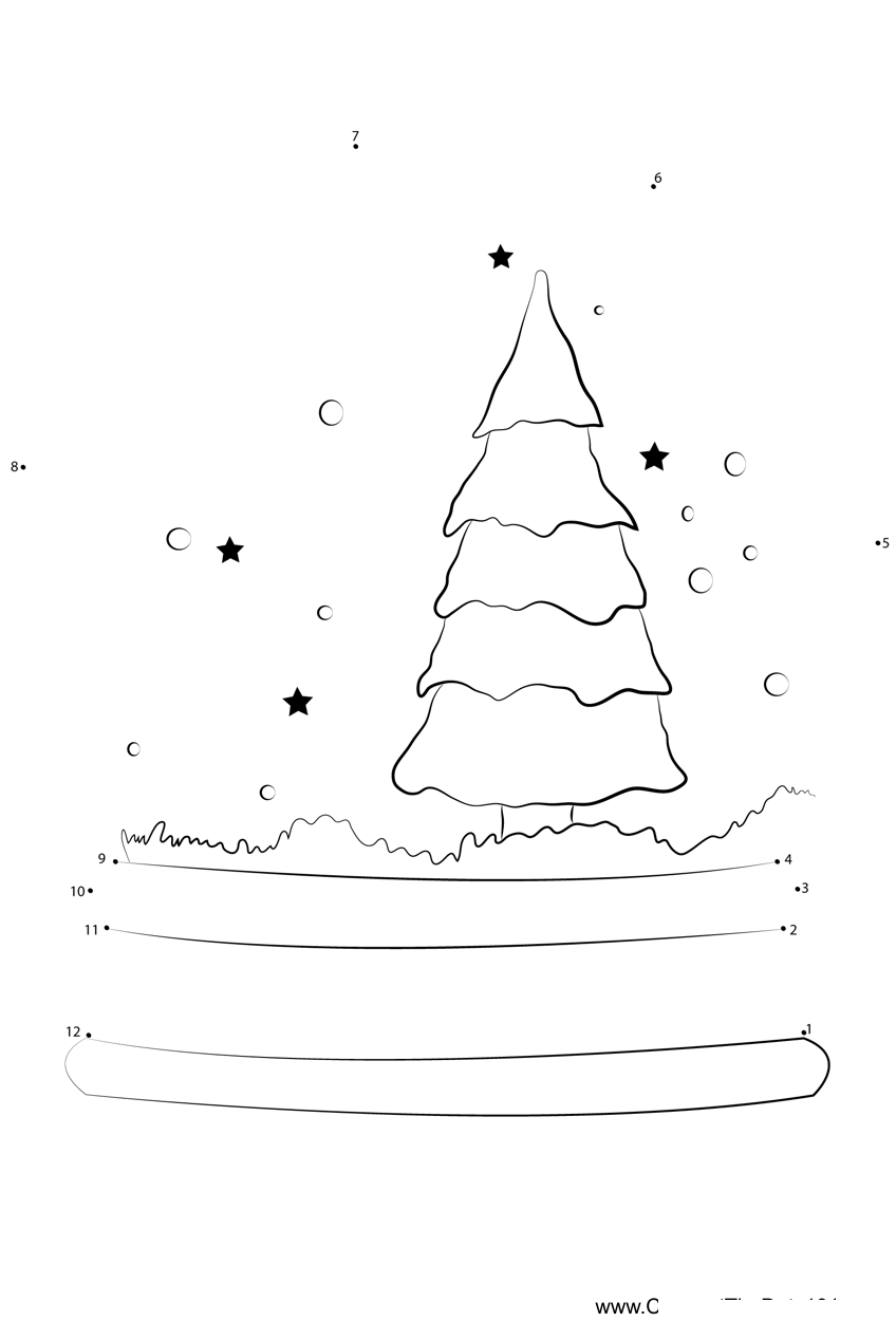 Christmas-Snow-Globe printable dot to dot worksheet