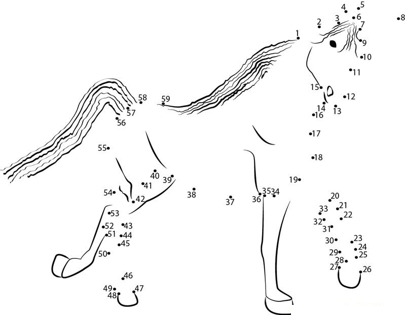 Legendary Unicorn dot to dot worksheets