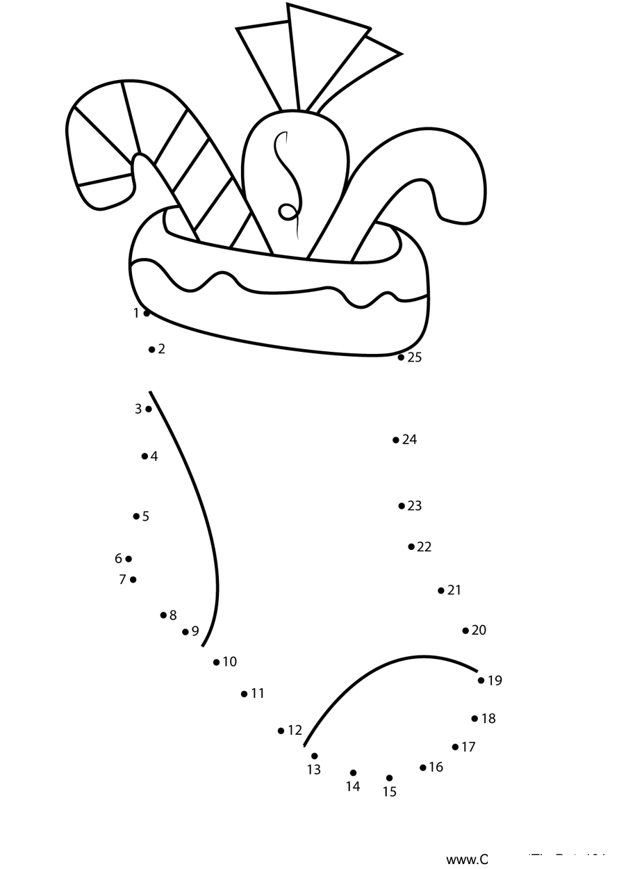 Christmas-Stocking dot to dot worksheets