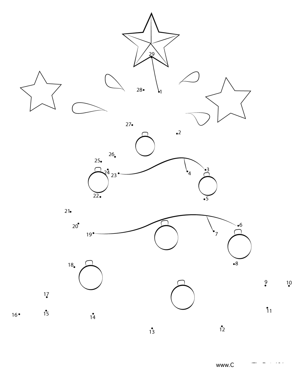 Christmas-Tree-1 printable dot to dot worksheet