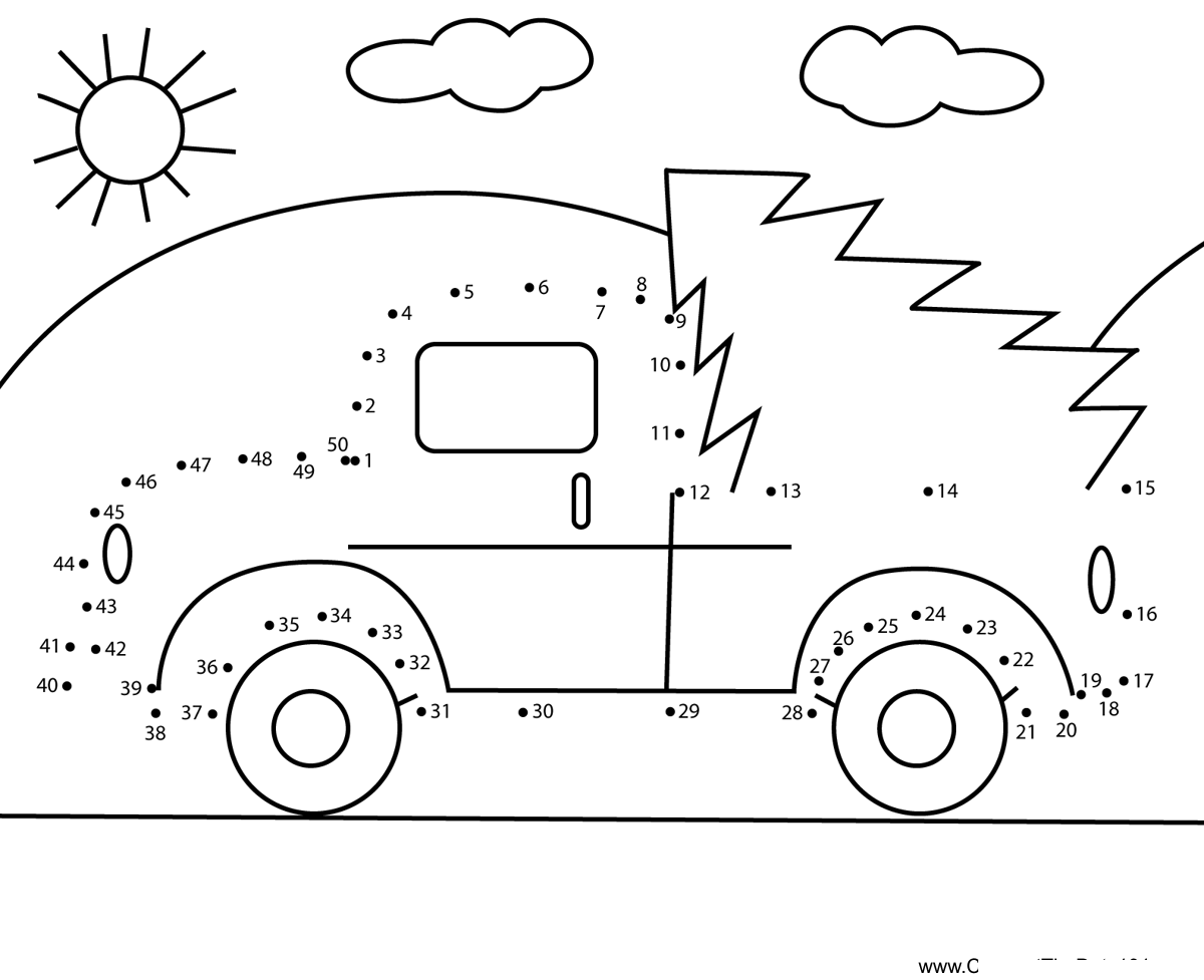 Christmas-Tree-Truck dot to dot worksheets