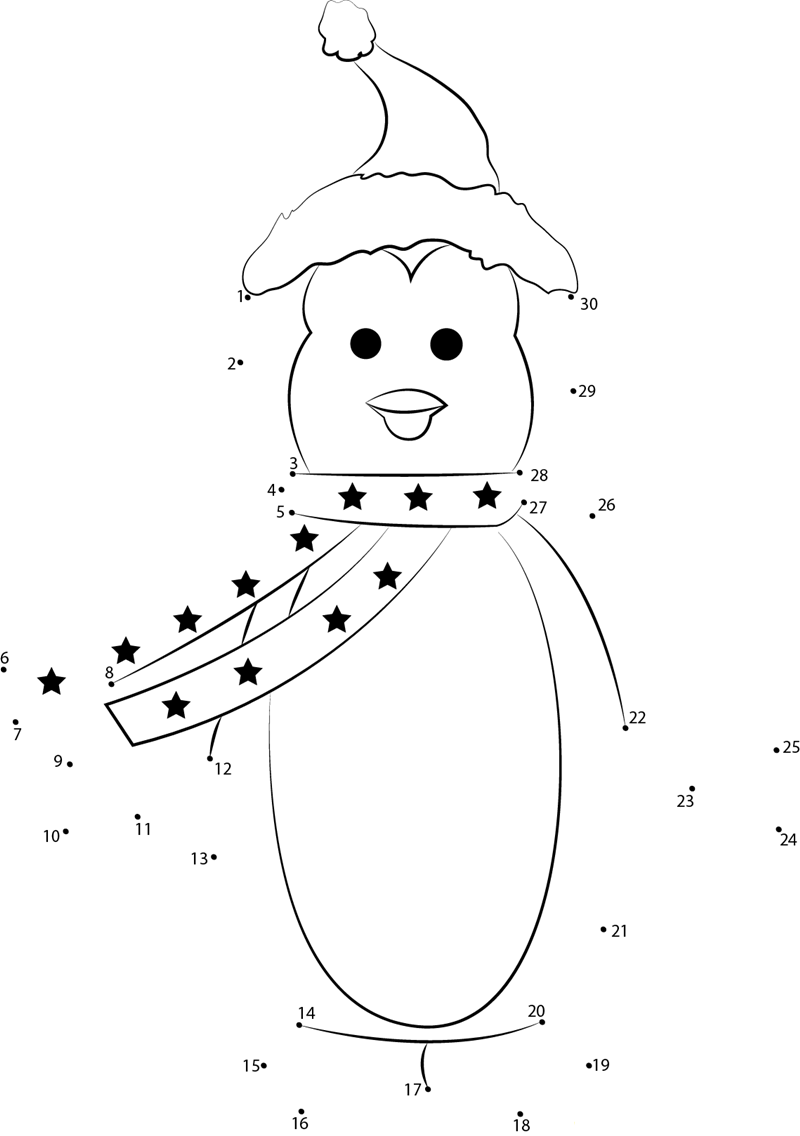 Christmas Birds printable dot to dot worksheet