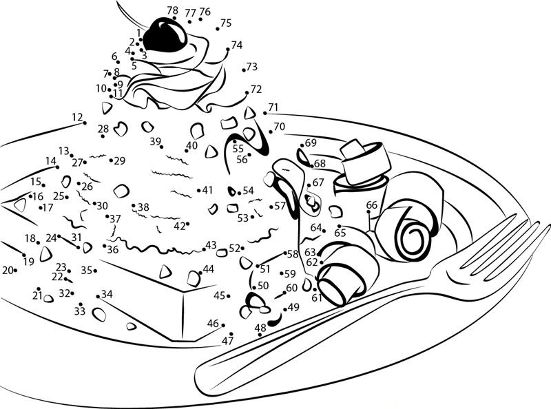 Christmas Cakes printable dot to dot worksheet