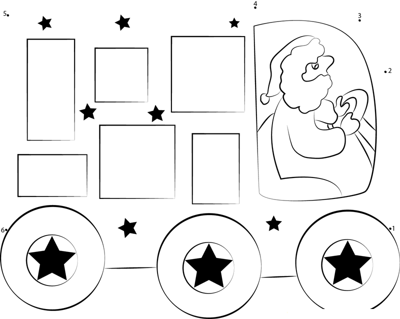 Christmas Express printable dot to dot worksheet