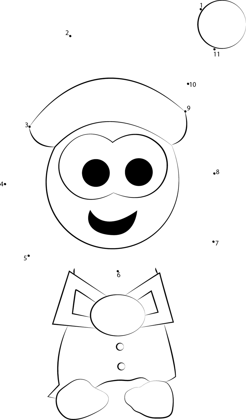 Christmas Happy Cartoon dot to dot worksheets