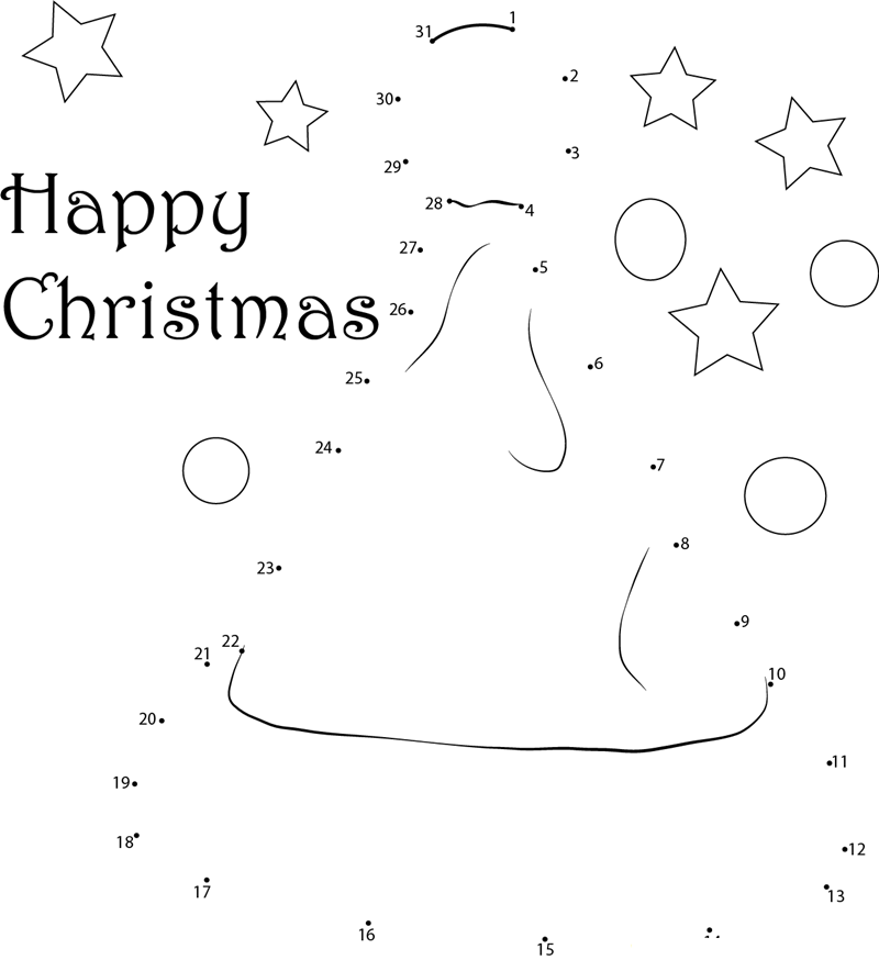 Christmas Hat dot to dot worksheets